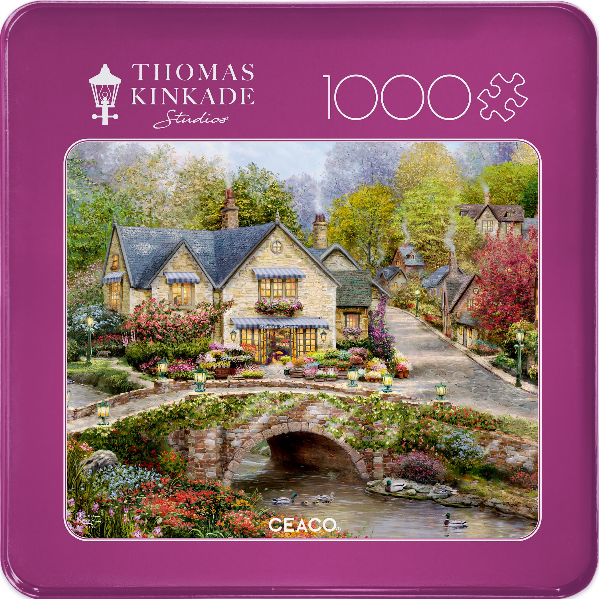 Amazon.com: Buffalo Games - Thomas Kinkade Summer in Cobblestone
